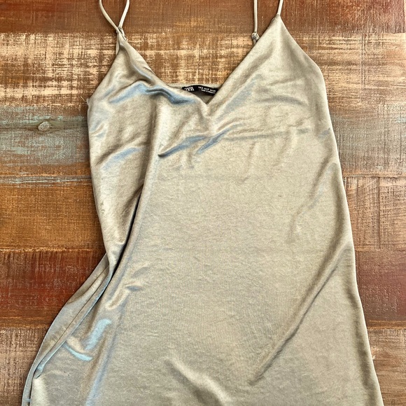 Zara Dresses Zara Slip Dress Sage Green S Poshmark